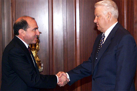Исполнительный секретарь СНГ Борис Березовский и президент России Борис Ельцин, 1998 год