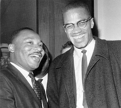 Слева: Мартин Лютер Кинг и Малкольм Икс