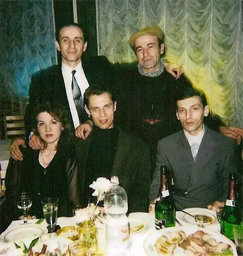 Воры в законе, верхний ряд слева: Рамаз и Пецо, снизу: Синий и Бадри, 1993 год, Москва
